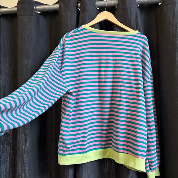 Striped Pink and Green Sweater - Picture 4 of 4